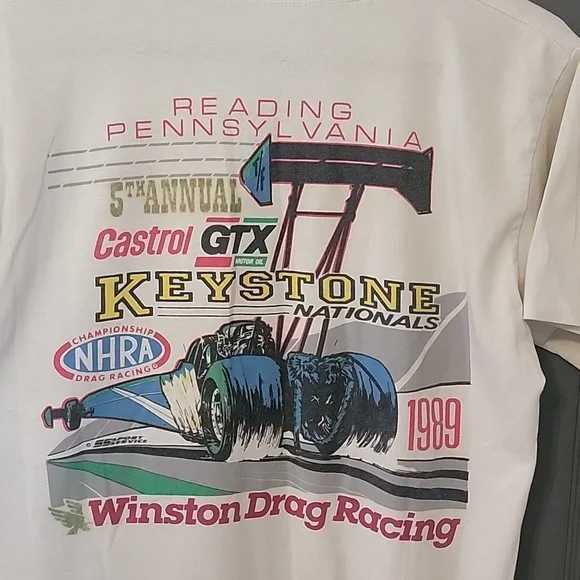 Vintage 1989 NHRA Winston Drag-Racing Shirt M  20th Annual Summernationals Engli - Picture 14 of 16